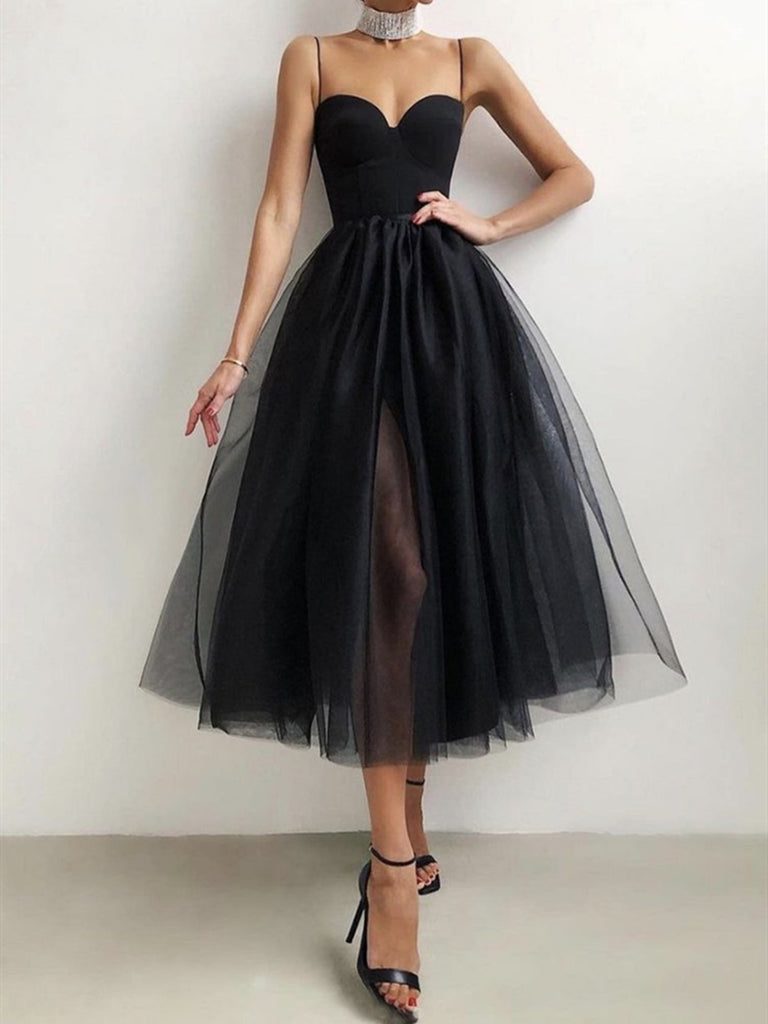 Short Black Tulle Prom Dresses, Little ...